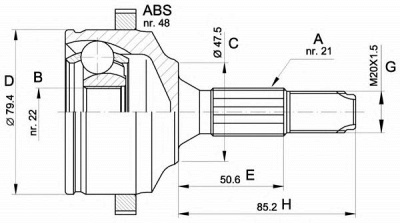 OPEN PARTS cvj536910 -  Шарнирный комплект, приводной вал